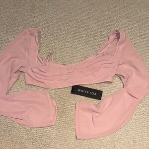 NWT White Fox Boutique Blush Pink Crop Top